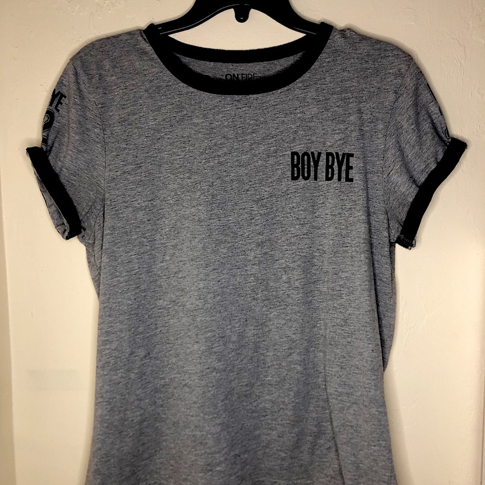 ‘Boy Bye #22’ Retro Highschool Grey Tee